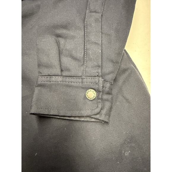 Dickies Jacket Mens Small Hooded Full Snap Quilted Workwear Painter Logo - Picture 6 of 12